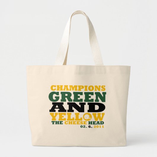 Grand Tote Bag Vert et jaune (tête de fromage) (Devant)