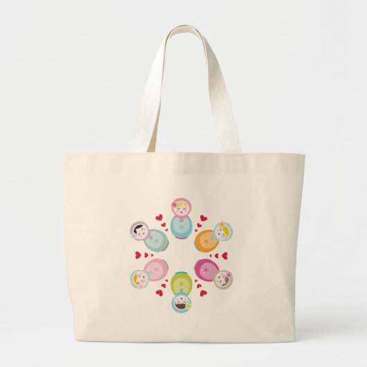 Grand Tote Bag VÊTEMENTS :: poupées babushka - mandala (Devant)