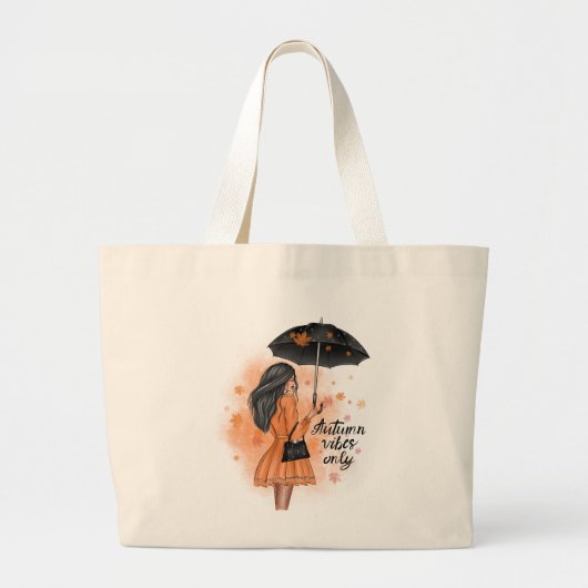 Grand Tote Bag Vibes Automne Seulement Automne Fashion Girl (Devant)