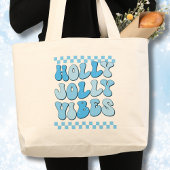 Grand Tote Bag Vibes de Holly Jolly, Noël rétro
