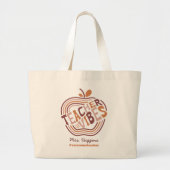 Grand Tote Bag Vibes de l'enseignant Boho Apple Merci cadeau Gran (Devant)