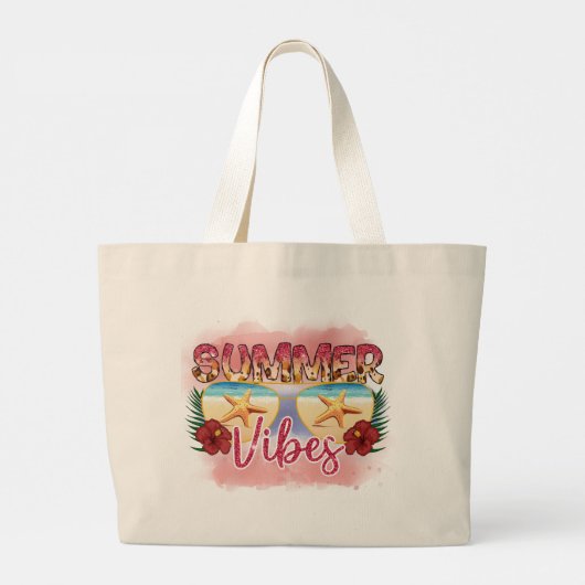 Grand Tote Bag Vibes d'été | Conception des lunettes de soleil de (Dos)