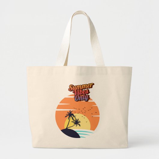 Grand Tote Bag Vibes d'été seulement. (Devant)