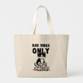Grand Tote Bag Vibes incorrectes uniquement - Chat et crânes (Dos)