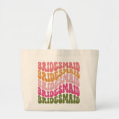 Grand Tote Bag Vibes simples rose orange vert girly rétro (Devant)