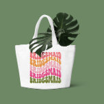 Grand Tote Bag Vibes simples rose orange vert girly rétro<br><div class="desc">Pink orange vert girly rétro simple 60's vibes cool de la soirée de week-end de bachelorette faveur totes.</div>