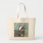 Grand Tote Bag Vie agricole - Chèvre gris (Devant)