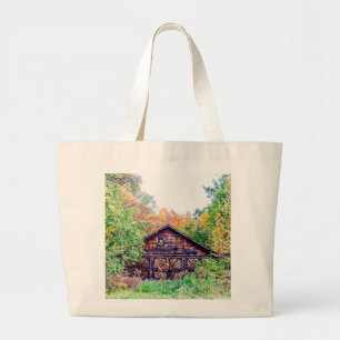 Grand Tote Bag Vieille grange à l'automne