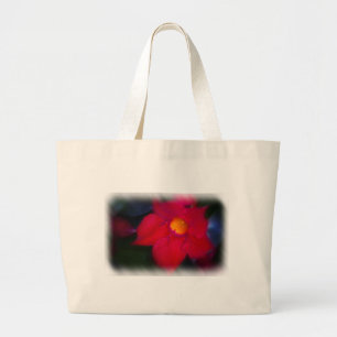 Grand Tote Bag Vigne à fleurs rouges