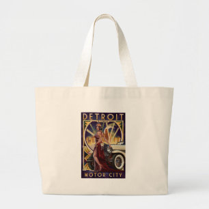 Grand Tote Bag Ville de moteur de Detroit, Michigan