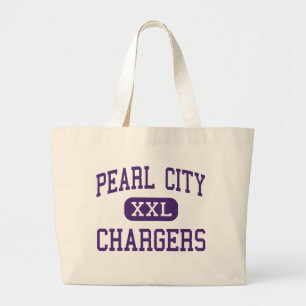 Grand Tote Bag Ville de perle - chargeurs - haute - ville Hawaï