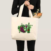 Grand Tote Bag Vin des raisins n (Devant (produit))