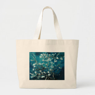 Grand Tote Bag Vincent Van Gogh Almond Blossoms Dark Turquoise