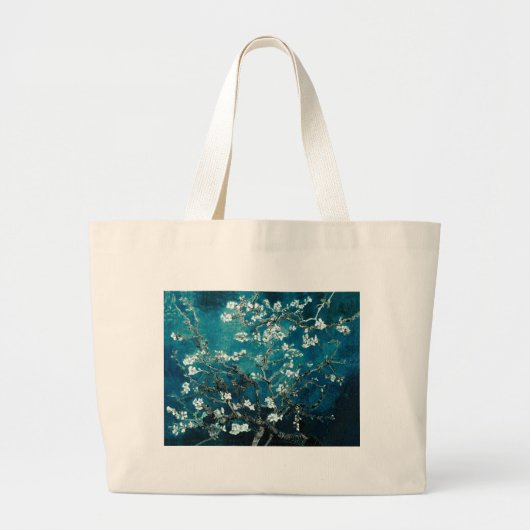 Grand Tote Bag Vincent Van Gogh Almond Blossoms Dark Turquoise (Devant)
