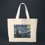 Grand Tote Bag Vincent van Gogh | La Nuit étoilée, juin 1889<br><div class="desc">VAN GOGH->Post-impressionniste, étoiles, étoile, nocturne, paysage, cloche de l'église, lune, clair de lune, arbre, ciel, cosmique, St, Remy, Provence, Français, Saint-Remy, Post-impressionnisme, iconique\\La nuit étoilée, juin 1889 (huile sur toile), Gogh, Vincent van (188) 53-90) / Museum of Modern Art, New York, USA / The Bridgeman Art Library | Numéro de...</div>