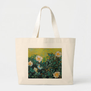 Grand Tote Bag Vincent Van Gogh Wild Rose Art Floral Vintage