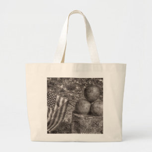 Grand Tote Bag Vintage des boules canons de la guerre civile amér