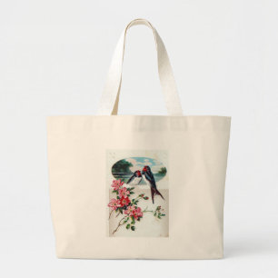 Grand Tote Bag Vintage hirondelle à grange