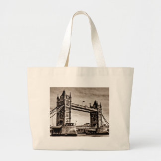 Grand Tote Bag Vintage Sepia London Tower Bridge