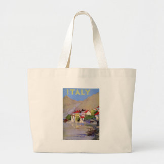 Grand Tote Bag Vintage Village balnéaire Italie Tourisme
