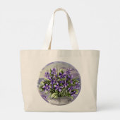 Grand Tote Bag violettes dans un bocal de lune (Dos)