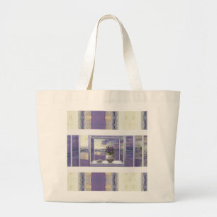 Grand Tote Bag violettes dans un bocal de lune