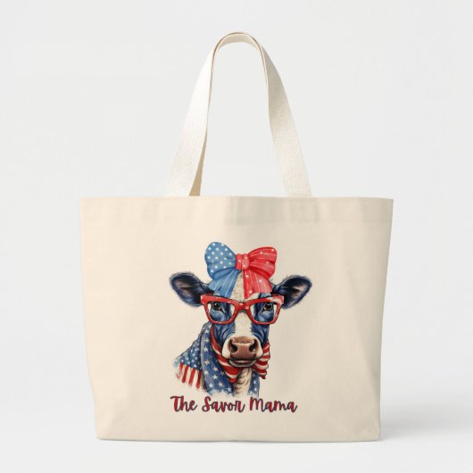 Grand Tote Bag Virginia Love & Vaches Canvas Fourre-tout (Devant)