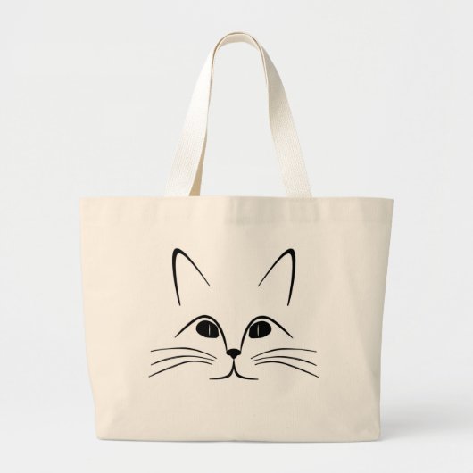 GRAND TOTE BAG VISAGE DE CHAT (Devant)