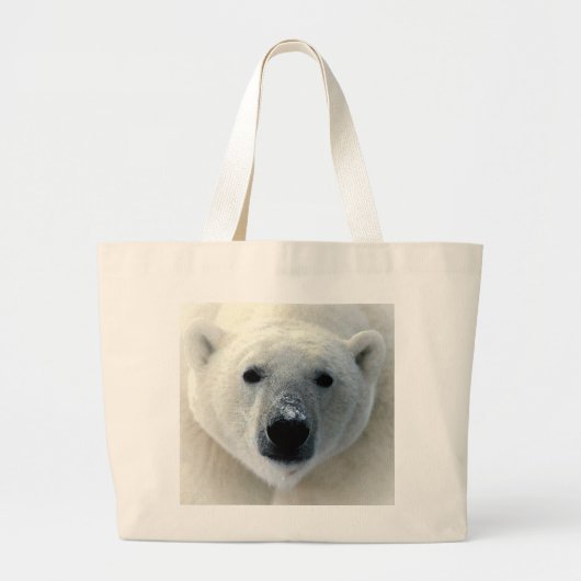 Grand Tote Bag Visage de l'ours polaire (Devant)