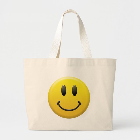 Grand Tote Bag Visage heureux (Devant)