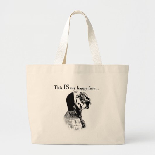 Grand Tote Bag Visage heureux de Setter anglais (Devant)