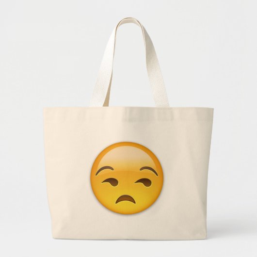 Grand Tote Bag Visage Unamused Emoji (Devant)