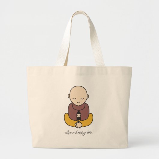 Grand Tote Bag Vivent une vie heureuse (Devant)