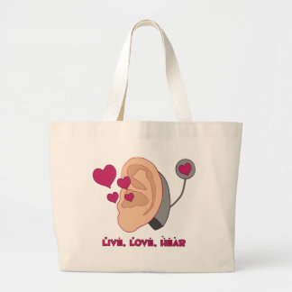 Grand Tote Bag Vivez, aimez, entendez Fourre-tout