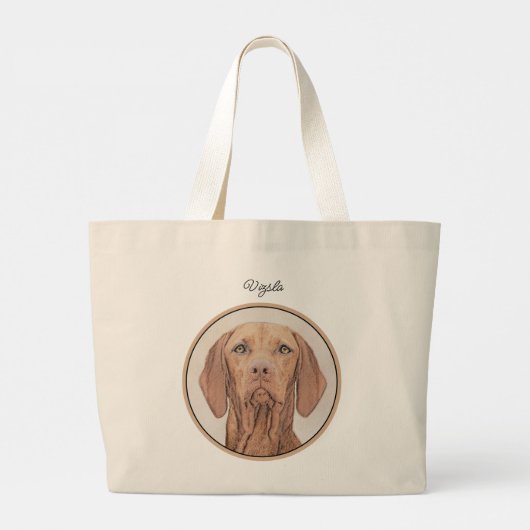 Grand Tote Bag Vizsla Peinture Golden Rust Cute Original Chien Ar (Dos)