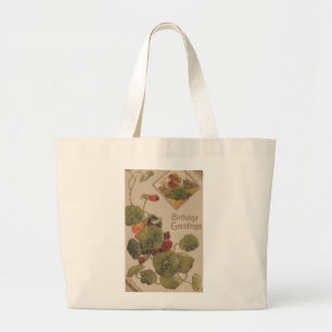 Grand Tote Bag Voeux d'anniversaire vintages