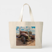 Grand Tote Bag Voiture ancienne et abandonnée #3 à Solitaire (Dos)