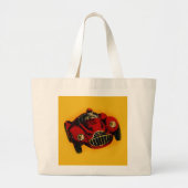 Grand Tote Bag Voiture de course automobile jaune rouge (Devant)