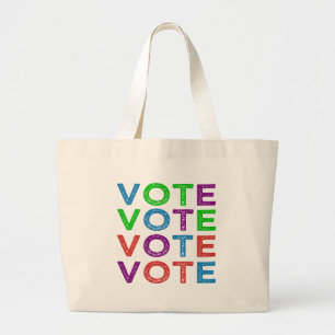 Grand Tote Bag VOTE en multicolore