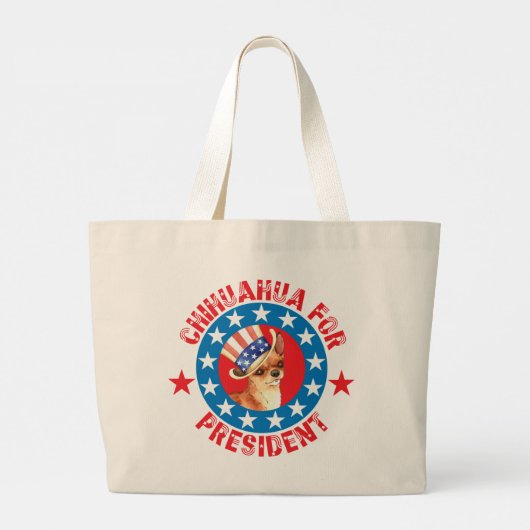 Grand Tote Bag Vote pour Chihuahua (Dos)