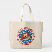 Grand Tote Bag Vote pour Pit Bull (Dos)