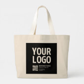 Grand Tote Bag Votre logo avec QR code et texte modifiables (Dos)