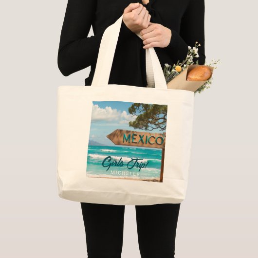 Grand Tote Bag VOYAGE FILLES ! Mexique Fun (Devant (produit))