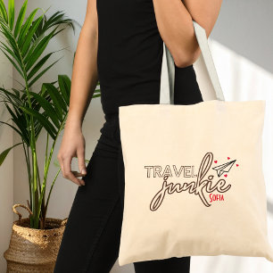 Grand Tote Bag Voyage Junkie, Filles Week-end Voyage Personnalisé