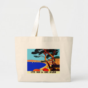 Grand Tote Bag Voyage vintage de Français de Cote d'Azur