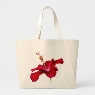 Grand Tote Bag Vue latérale de l'Hibiscus rouge