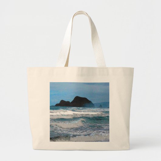 Grand Tote Bag Vue sur la côte hawaïenne (Devant)