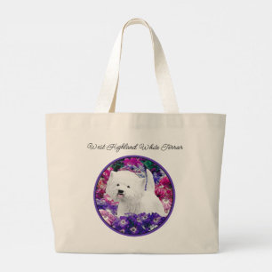 Grand Tote Bag West Highland White Terrier Peinture Westie Chien