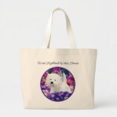 Grand Tote Bag West Highland White Terrier Peinture Westie Chien (Devant)
