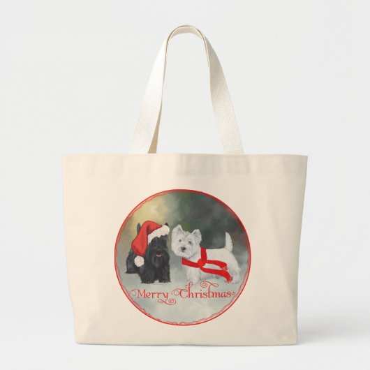 Grand Tote Bag Westie Scottie Christmas (Devant)